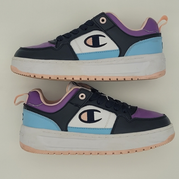 Champion Women's Drome Lo CB W Sneakers White/Navy/Candid/Mauve Size 6W, Used - Picture 3 of 12